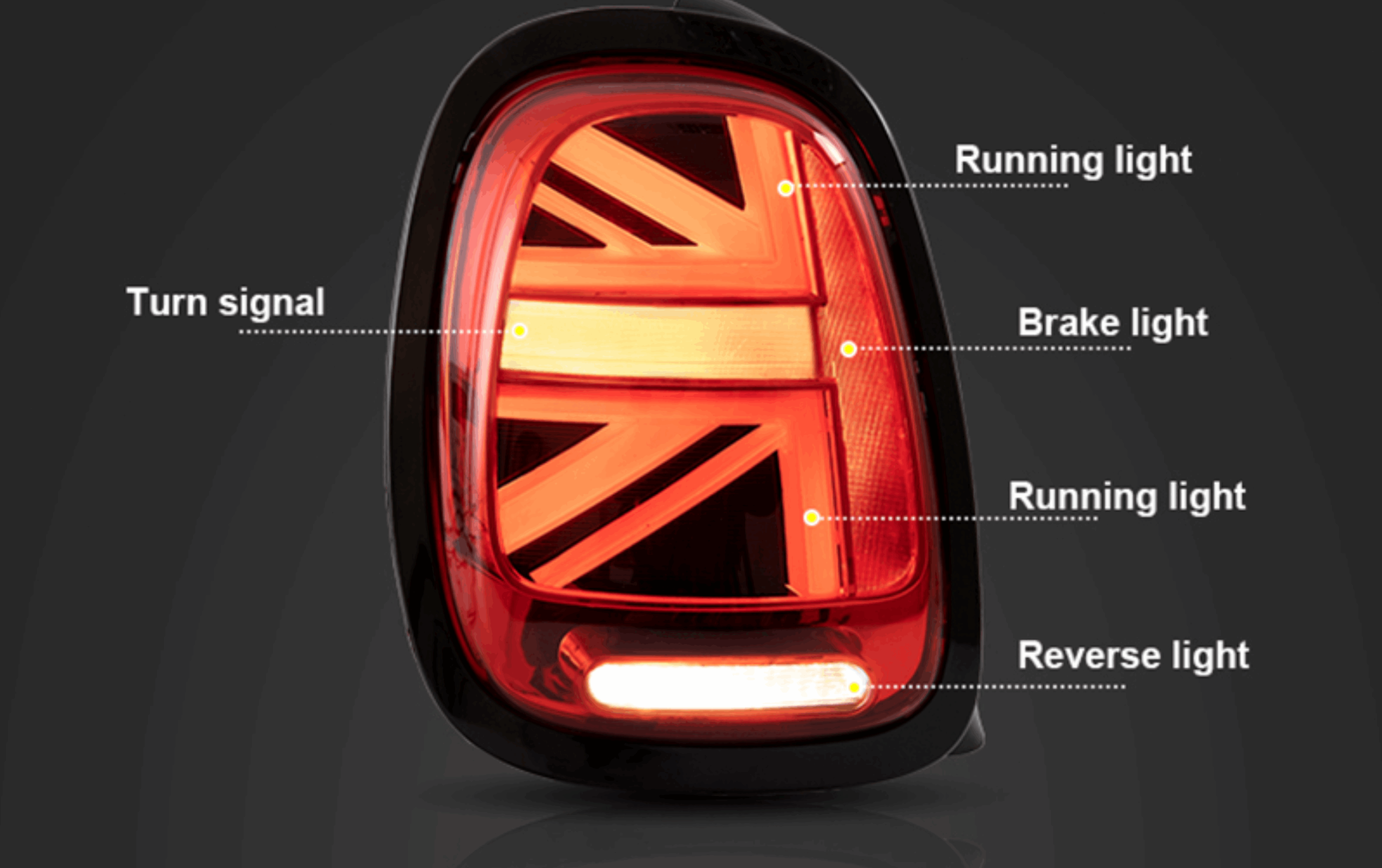 Mini Cooper | F55, F56, F57 | UNION JACK LCI STYLE LED TAILLIGHTS - Image 4